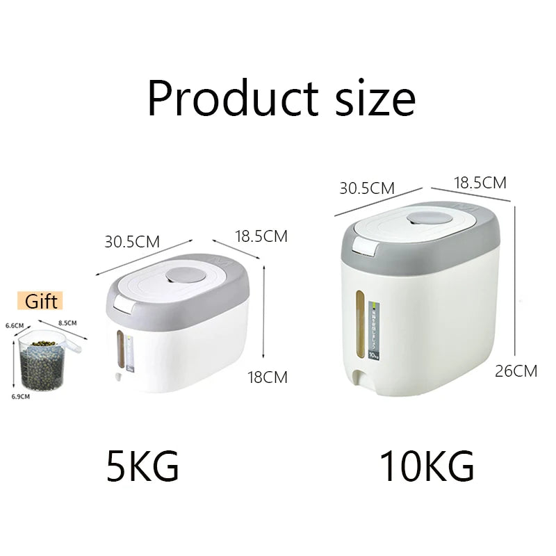 Dispensador de Arroz 5/10 kg | Contenedor Hermético para Alimentos