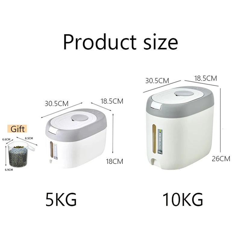 Dispensador de Arroz 5/10 kg | Contenedor Hermético para Alimentos