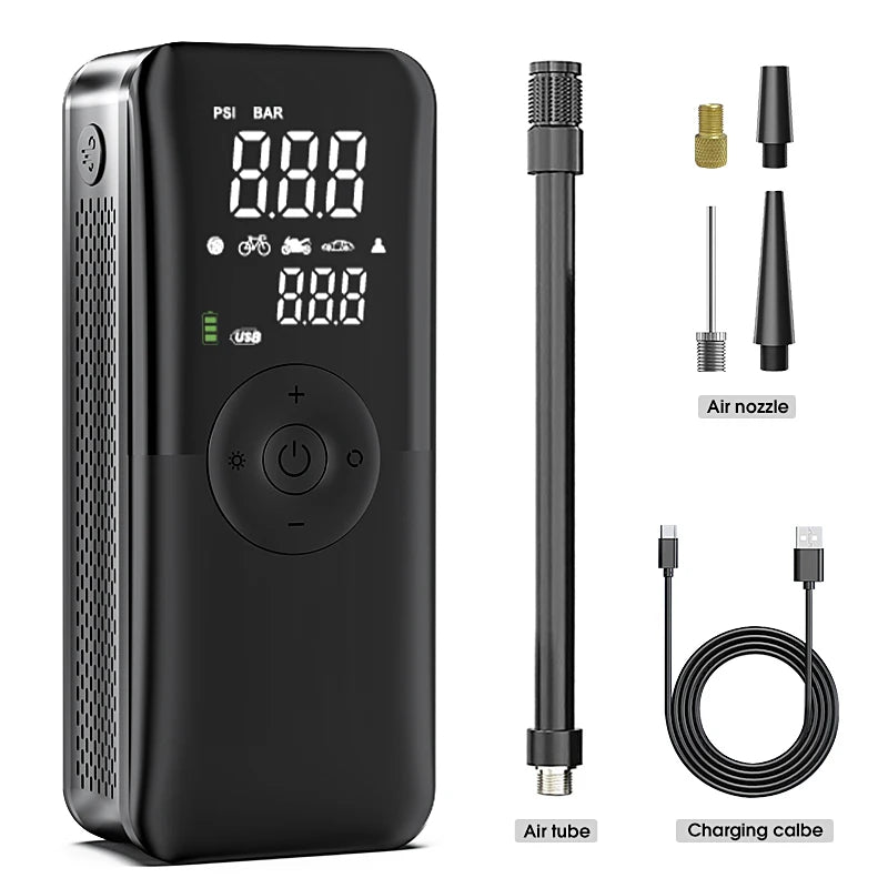 Inflador Portátil Inalámbrico para Coche | Pantalla Digital y Auto-Stop