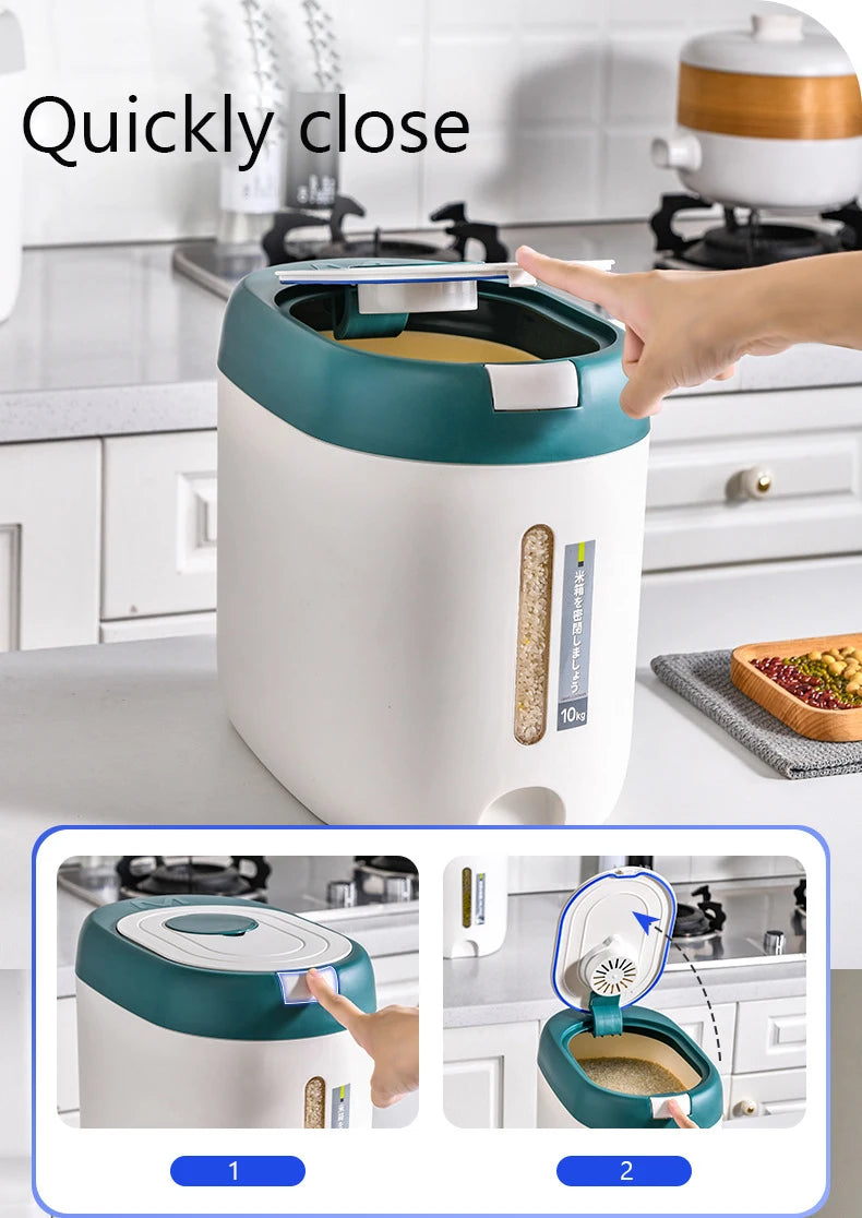 Dispensador de Arroz 5/10 kg | Contenedor Hermético para Alimentos