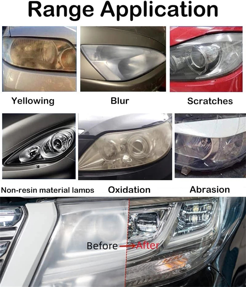 Restaurador de Faros 3PCS | Líquido Renovador para Faros de Coche