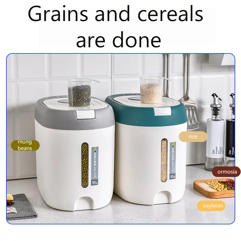 Dispensador de Arroz 5/10 kg | Contenedor Hermético para Alimentos