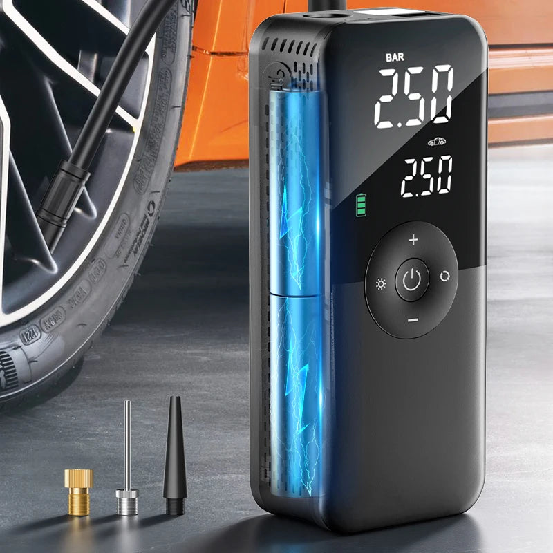 Inflador Portátil Inalámbrico para Coche | Pantalla Digital y Auto-Stop