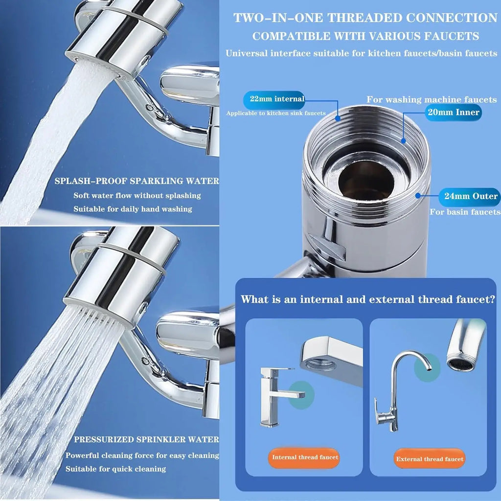FlexFlow 1080° — Extensor de Grifo Giratorio 2 en 1