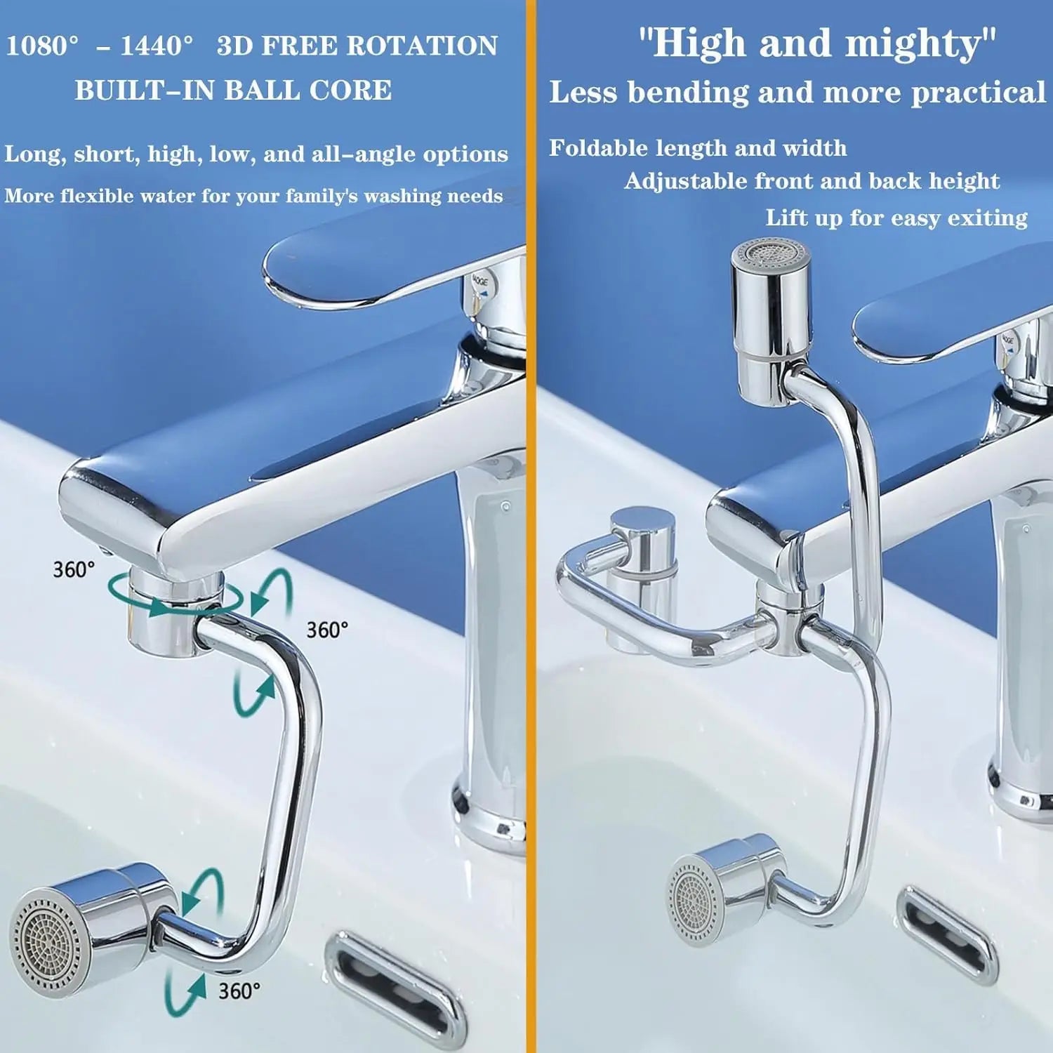 FlexFlow 1080° — Extensor de Grifo Giratorio 2 en 1